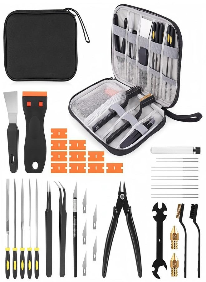 Serplex® 3D Printer Tool Kit with Storage Bag, Includes Scrapers, Tweezers, Pliers, Brushes, Nozzle Cleaning Tools, Wrenches &More, 3D Printer Repair Maintenance Kit - Image 1